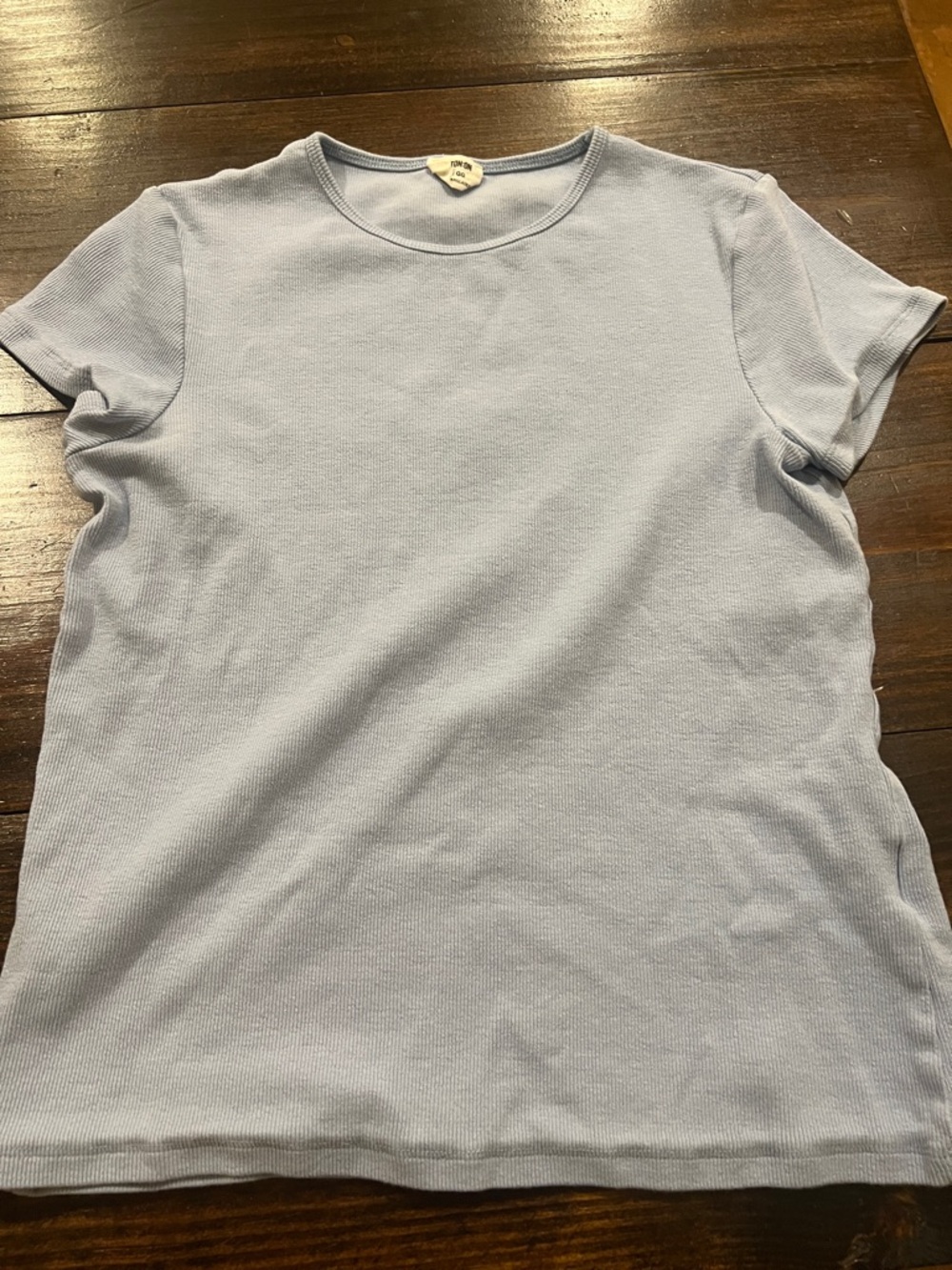 Cotton XL Light Blue Crewneck Short Sleeve Tee